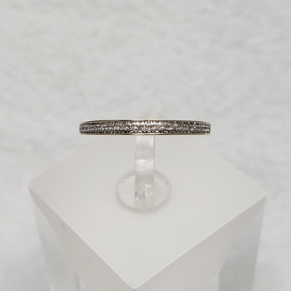Delicate 14k Yellow Gold & Diamonds Band - Picture 3 of 8
